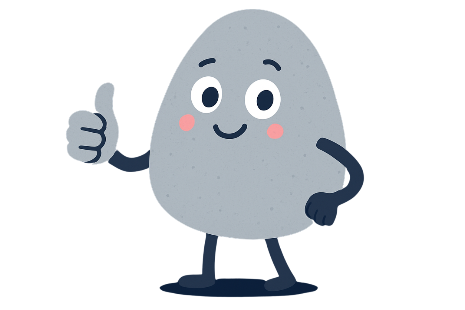 Pebble mascot giving a thumbs up - representing our positive approach to GCSE revision